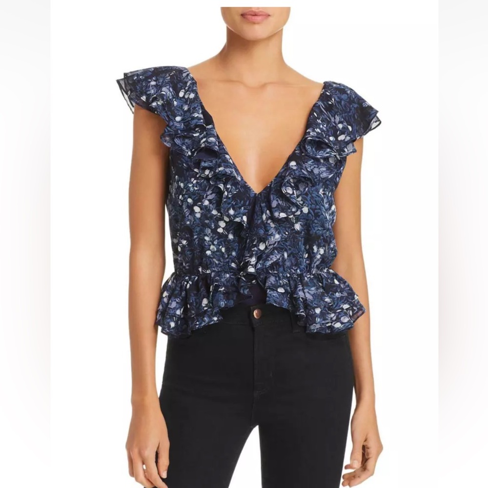 *NWT* Bardot Peplum Bodysuit Sleeveless Floral Flutter Women's Top Size 10 US